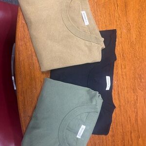Gustin - Men's Short Sleeve Heavyweight Tees - Black, Olive, Tan (Camel)
